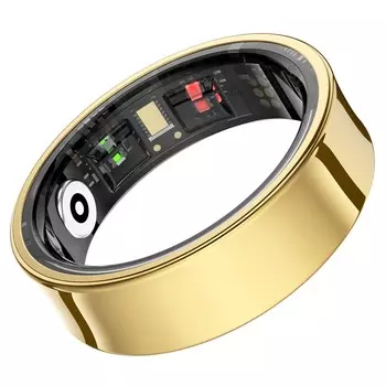Умное кольцо Bluetooth 5.3, отслеживание сна, шагомер, удаленная фотосъемка, 5ATM, несколько режимов упражнений ID 17.3mm / 0.68in золотой