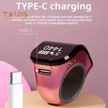 Умное кольцо для подсчета времени с OLED-экраном, регулируемый размер, удобная посадка, миниатюрный размер, напоминание о времени, перезаряжаемое кольцо для подсчета времени зелёный