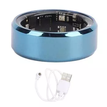 Умное кольцо с синим шагомером IP68, водонепроницаемость 7 дней в режиме ожидания, 18 мАч, нержавеющая сталь, умное кольцо для здоровья 11