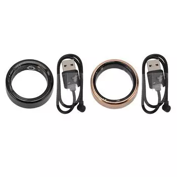 Умное кольцо Счетчик шагов Фитнес Трекер сна Мониторинг температуры Водонепроницаемый Легкий Sma Black