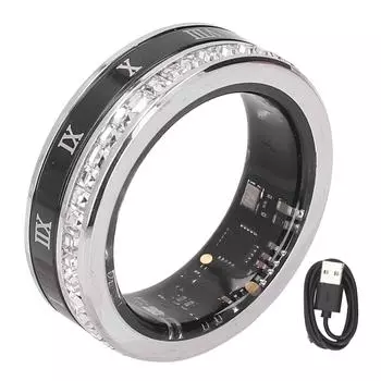 Умное кольцо Ti Steel BT IP68 водонепроницаемое шагомер магнитное зарядное фитнес-кольцо для дома Size 8 18.1mm / 0.71in ID