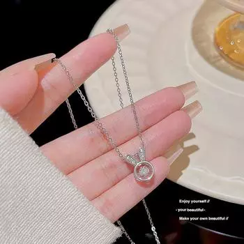 Умное ожерелье-кролик знаменитость в сети Простое ожерелье-джокер Темперамент Высокое чувство Корейская титановая ключичная цепочка холодный ветер серебряный