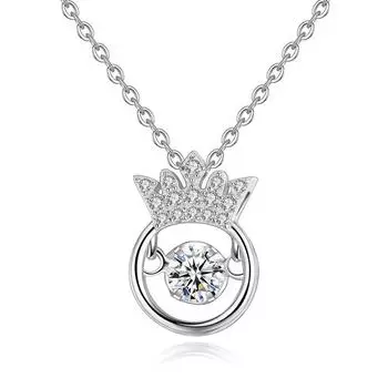 Умное ожерелье с подвеской Crown для женщин, бьющееся сердце, корейская версия простой ключичной шейной цепочки