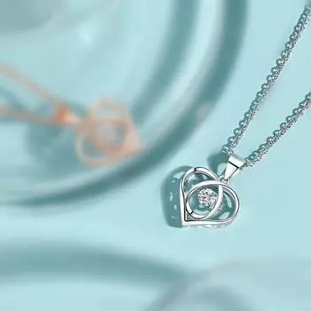 Умное ожерелье с подвеской в виде сердца Qixi дарит девушке цветное бриллиантовое бьющееся сердце корейская версия простого ожерелья с сердцем