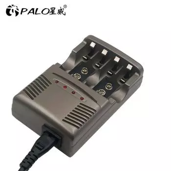 Умное зарядное устройство PALO со светодиодной подсветкой для NI-MH NI-CD AA AAA аккумуляторы для NI-CD LI-ION 9V 6F22 Многофункциональное зарядное устройство для аккумуляторов EU