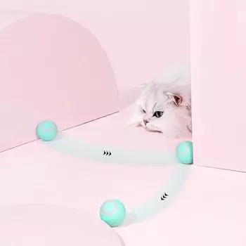 Умные электрические игрушки для кошек Мяч Автоматический катящийся дрессировочный Самоходный котенок Интерактивный для игр в помещении Товары для животных Аксессуары синий