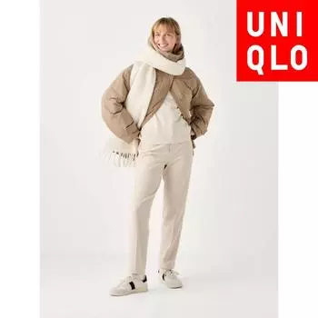 Умные брюки Uniqlo Japan Heattech, удлиненные 30 NATURAL/3XL
