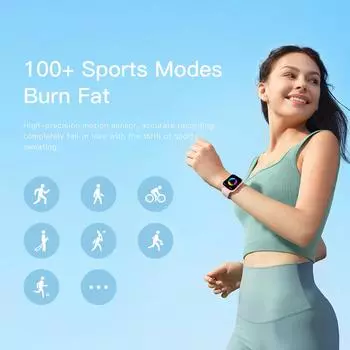 Умные часы 1,83-дюймовый дисплей с высоким разрешением, монитор здоровья, монитор сна, часы IP67 0 зелёный