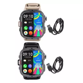 Умные часы 30 м водонепроницаемые умные часы BT спортивные часы с 1,96-дюймовым TFT полностью сенсорным экраном для Black