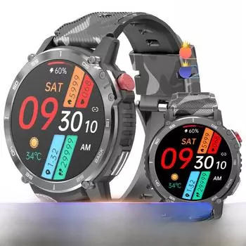 Умные часы C22: Новый дисплей 1,6 , Bluetooth-звонки, музыкальный проигрыватель, отслеживание занятий спортом на открытом воздухе, счетчик шагов, водонепроницаемость 3 АТМ.