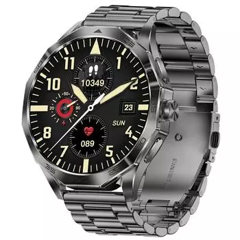 Умные часы DA03: Звонки по Bluetooth, голосовой помощник, дисплей 1,85 дюйма, водонепроницаемый, датчик артериального давления и пульса для мужчин blue синий