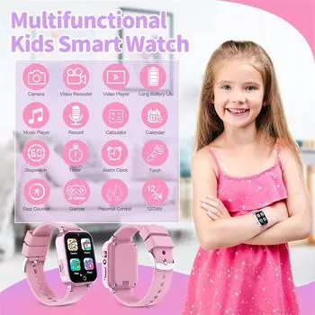 Умные часы для детей, 26 игр, шагомер калорий, детские умные часы, часы с камерами, музыкальный фонарик, будильник, развивающие игрушки чёрный