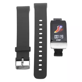 Умные часы для мужчин и женщин с дисплеем 1,14 дюйма, Bluetooth 4.0, водонепроницаемостью IP67, измерением температуры тела чёрный