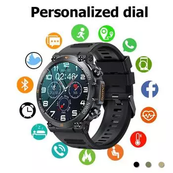 Умные часы для мужчин и женщин, три защиты, вызов музыки, погода, 1,39 дюйма, пульсометр, артериальное давление, кислород в крови, часы K56pro