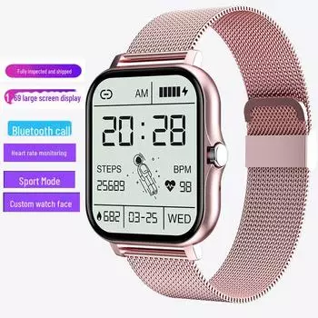 Умные часы GT20 1,69 : Звонок, артериальное давление, пульс и монитор сна, спортивный браслет с индивидуальными циферблатами чёрный