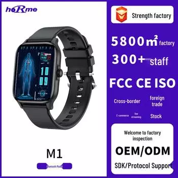 Умные часы M1 с функцией звонков по Bluetooth, мониторингом сердечного ритма и отслеживанием спортивных показателей для мужчин и женщин темно-синий