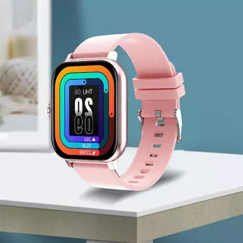 Умные часы подарок на день рождения несколько спортивных режимов силиконовый ремешок фитнес 1.44 Inch Screen_Black