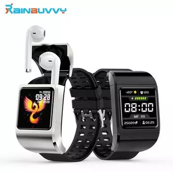 Умные часы Rainbuvvy G36 Pro TWS с 1,3-дюймовым HD-экраном, водонепроницаемыми часами Realtek Bluetooth 5.0 и IP67, поддержкой Android 4.4 и выше чёрный