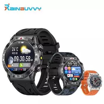 Умные часы Rainbuvvy KC80, 1,43-дюймовый AMOLED-экран, Bluetooth-вызов, пульсометр, шагомер, менструальное напоминание, модные спортивные Bluetooth-часы оранжевый