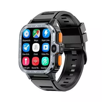 Умные часы Rainbuvvy PGD WATCH 4G 2.03-дюймовый HD-экран 2 ГБ ОЗУ 16 ГБ ПЗУ Android 8.1 Wi-Fi GPS Двойная камера Телефон-умные часы 2GB 16GB чёрный
