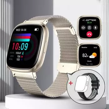 Умные часы с функцией Bluetooth-звонка, пользовательский циферблат QTLLBT, спортивный фитнес-трекер, пульсометр, датчик сна, умные часы для Android iOS