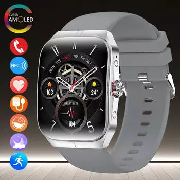 Умные часы SACOSDING с 1,95-дюймовым экраном Amoled и функцией Bluetooth-вызовов, голосового мониторинга здоровья, для мужчин и женщин, для занятий спортом на открытом воздухе, фитнес-трекер, умные часы чёрный