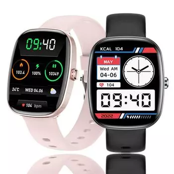 Умные часы женские IP68 водонепроницаемые Bluetooth телефон часы спортивные новые высококачественные многофункциональные чёрный