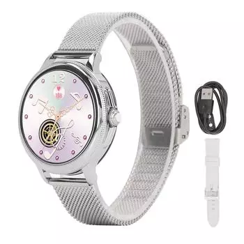 Умные фитнес-часы Bluetooth Звонок Менструальный период Менструальный период Сообщение Напоминание Музыка CF96 серебряный