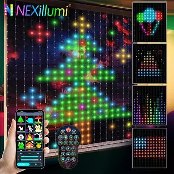 Умные гирлянды для оконных занавесок RGB, сказочная гирлянда, меняющая цвет, светодиодная подсветка с дистанционным управлением через приложение для рождественского свадебного декора US PLUG