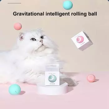 Умные игрушки для кошек, электрический мяч для кошек, автоматический катящийся мяч, интерактивные игрушки для кошек, игрушки для домашних животных, игрушки для кошек, аксессуары для домашних игр для кошек синий