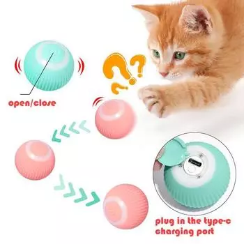 Умные игрушки для кошек, автоматический катящийся шарик, электрические игрушки для кошек, интерактивные игрушки для кошек, самодвижущиеся игрушки для котят, аксессуары для домашних животных синий
