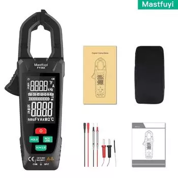 Умные клещи Mastfuyi FY382 True RMS 9999 отсчетов цифровой мультиметр тестер температуры с ЖК-дисплеем