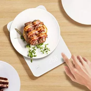 Умные кухонные весы с приложением 3 г/10 кг точные электронные весы со счетчиком калорий отслеживание питания контроль порций ЖК-дисплей цифровые весы чёрный