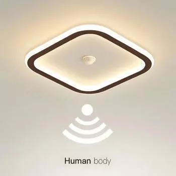 Умные светодиодные потолочные светильники с датчиком присутствия человека, умное домашнее освещение AC85-265V 18W для прихожей, коридора, потолочный светильник с датчиком присутствия человека Cool White