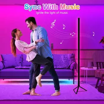 Умные светодиодные светильники Bluetooth Bar Lights 120 см с регулируемой яркостью RGB, напольный светильник-тренога Alexa, подставка для игр, декор гостиной, подсветка для настроения