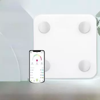 Умные весы для определения жира: Точные, компактные, напольные весы для взрослых 26*26CM battery box packaging белый