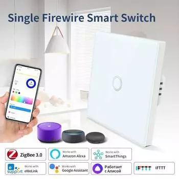 Умные выключатели ZigBee EWeLink 1/2/3 Gang EU Standard WiFi Touch Light Switch APP Voice Control для Alexa Google Home Alice EU 1 Gang