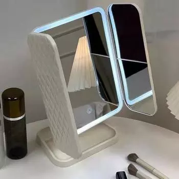 Умные зеркала, косметические зеркала Trifold, настольные зеркала, зеркала для макияжа, светодиодные светильники, зеркала для туалетных столиков с заполняющим светом для женщин розовый