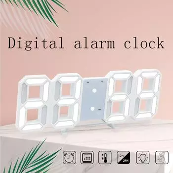 Умный 3D цифровой будильник настенные часы домашний декор светодиодные цифровые настольные часы с температурой дата время скандинавские большие настольные часы