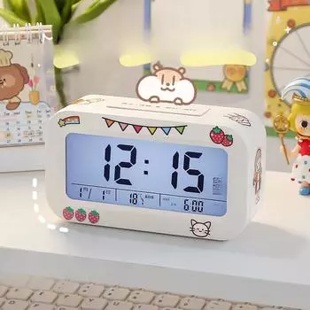 Умный электронный будильник для студентов, простой, милый, для спальни, общежития, многофункциональный, большой объем, беззвучный, прикроватный будильник