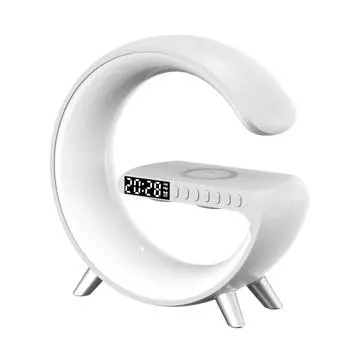 Умный Ambient Light 15 Вт Беспроводная зарядка Bluetooth-динамик Будильник Домашний Интеллектуальный Ambient светло-серый