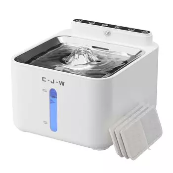 Умный автоматический источник питания для кошек и собак для домашних животных из нержавеющей стали 3 л большой инфракрасный датчик 3 энергии поставляется с 3 активированными углями уровень воды видимый CJW