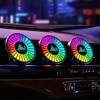 Умный автомобильный освежитель воздуха RGB LED - управление через приложение Music Sync 256 цветов Натуральный ароматический диффузор с функцией автоматического выключения A1-B, No APP разноцветный
