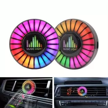 Умный автомобильный освежитель воздуха RGB с синхронизацией музыки - 256 цветов, управление через приложение, натуральный ароматизатор A1-B, No APP разноцветный