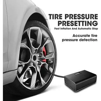 Умный автомобильный воздушный насос DC 12 В электрический воздушный компрессор цифровой дисплей давления портативный насос для шин для автомобиля велосипеда мотоцикла Battery Powered чёрный