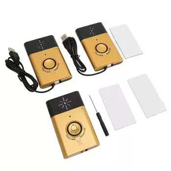 Умный беспроводной дверной звонок с двусторонними звонками, 2 наружных приемника, 1 внутренний передатчик, стабильный беспроводной домашний золотой