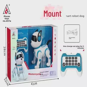 Умный бионический робот-собака 2024 года: Четырехногая, программируемая, дистанционно управляемая, ходячая игрушка для детей зелёный/белый
