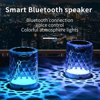 Умный Bluetooth-динамик с искусственным интеллектом, красочная атмосферная подсветка, TWS, красочный мини-аудио, голосовой диалог, интеллектуальное управление белый