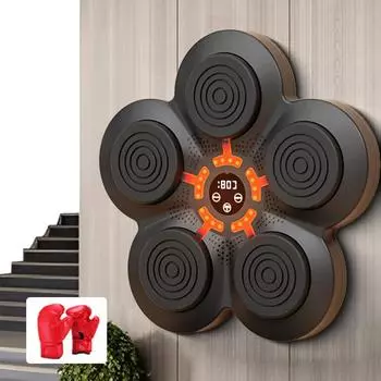 Умный Bluetooth-музыкальный боксерский тренажер с боксерскими перчатками, настенная мишень для бокса, светодиодная зарядка через USB, мешок с песком, тренировочная мишень для бокса no Gloves