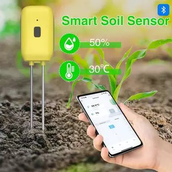 Умный Bluetooth-тестер почвы 2 в 1 измеритель влажности почвы цветочные растения монитор водонепроницаемый датчик температуры и влажности для сада синий